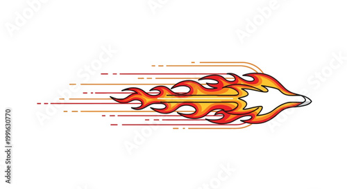 Flame Design Speed Racing Decoration.