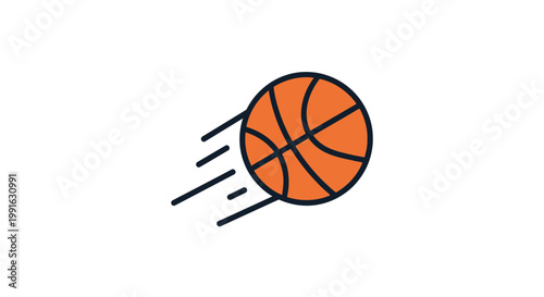 Orange Basketball in Motion Blur Fast.