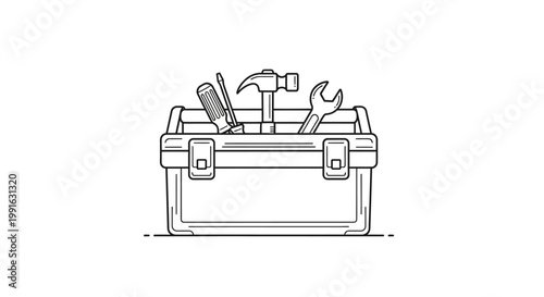 Toolbox with various tools inside.