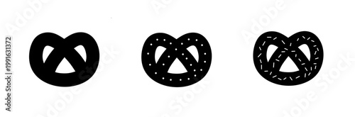 Vector illustration of pretzel icon set