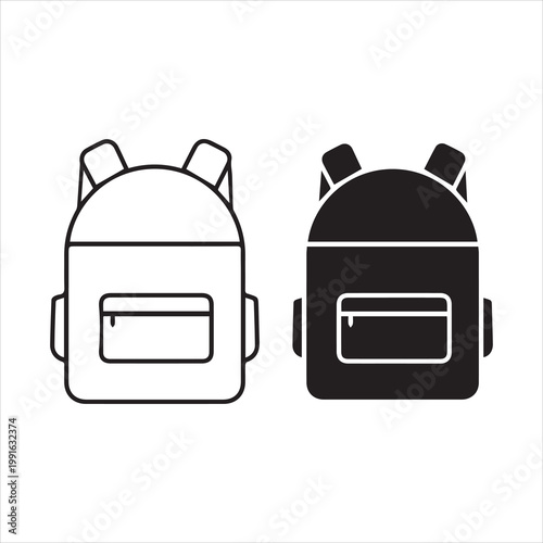 Backpack icons. EPS 10. Graphic icon vector designs