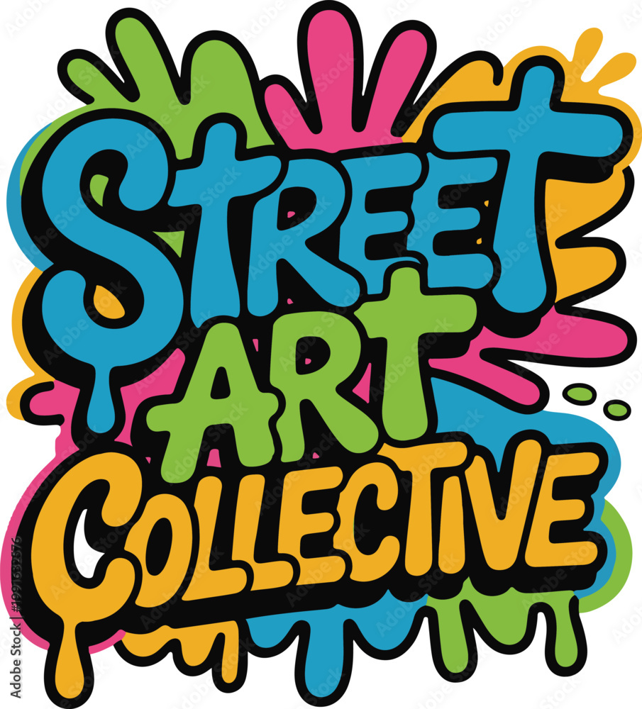 Fototapeta premium Street art Collective typography Vector art illustrations