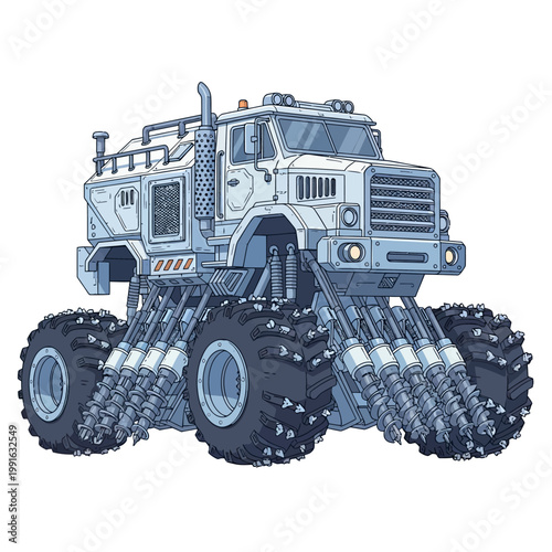 Large Metal Truck with Big Wheels.