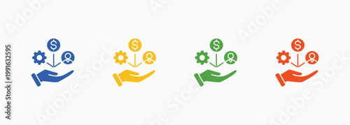 Quadro su tela Resource Icon Set Color Multiple Style Collection Element For Design