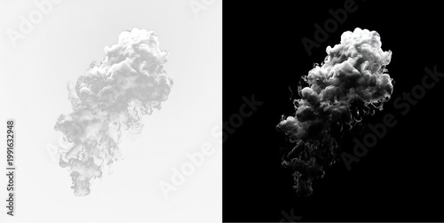 Cuadro en lienzo Abstract Cloud of Smoke Isolated on Dark