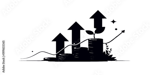 Simple illustration of a ship sailing on the sea in a clean vector design style