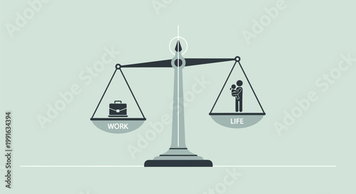 Conceptual illustration showing the balance between work and life.
