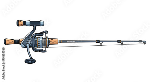 Fishing rod with reel attached.