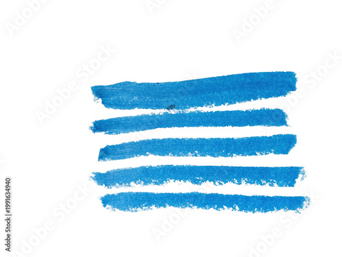 Abstract Blue Oil Pastel Horizontal Strokes on White Background, Hand-Drawn Textured Lines, Minimalist Artistic Design Element