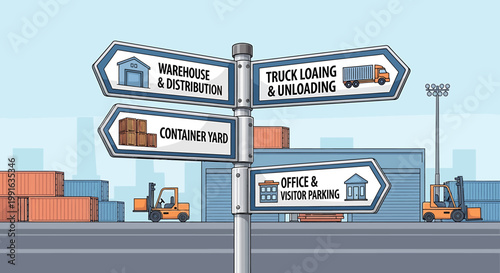 Forklift Operating in Industrial Yard.