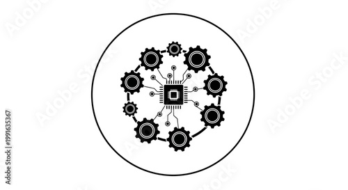 Gears in circular mechanical design.