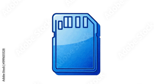 Vector illustration of blue sd memory card icon on a transparent background