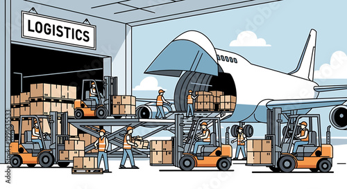 Forklift Operator Moving Heavy Boxes.