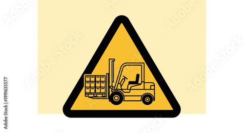 Forklift Warning Sign - Cautioning Against Industrial Vehicle Hazards.