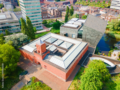 Panoramic view from above Van Abbemuseum in Eindhoven, Netherlands