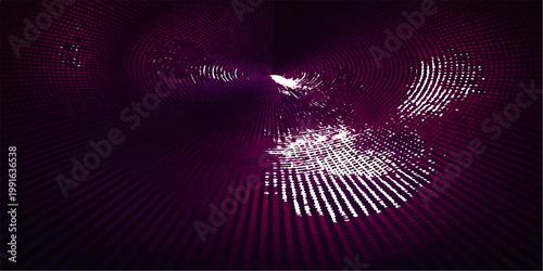 Futuristic blue binary code background featuring an abstract digital wave pattern with fractal light lines and glowing stars on a black technology space wallpaper design