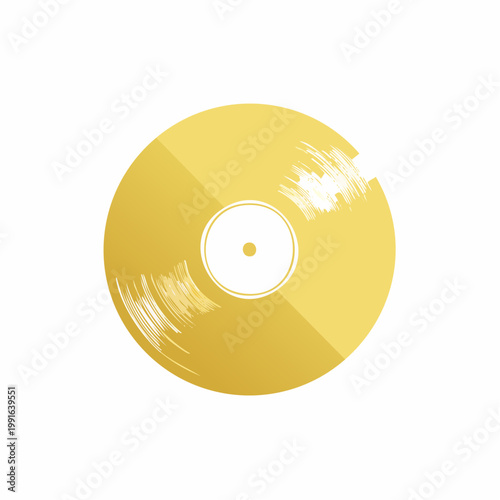 Golden Vinyl Record Icon