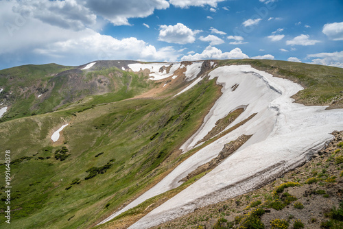 Scenic Rocky Mountain Landscape with Evergreen Hillside in Rocky Mountain NP, Colorado