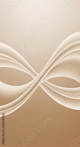 Elegant beige infinity ribbon design element
