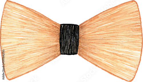 Brown bow tie with black center.