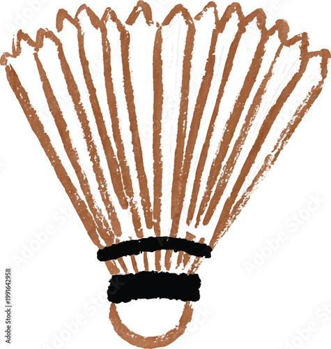 Brown Shuttlecock Badminton Sports Equipment.