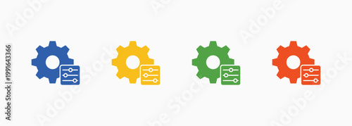 Control Icon Set Color Multiple Style Collection Element For Design