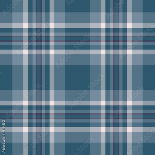 Gingham tartan seamless textile, endless plaid background pattern. Warp check vector texture fabric in cyan and pastel colors.
