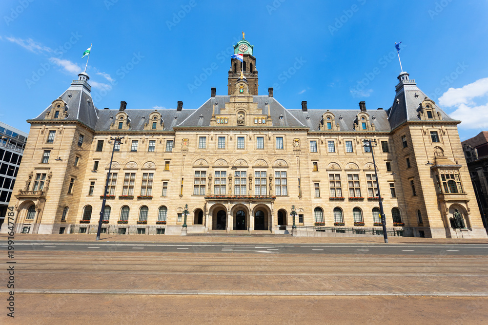 Obraz premium Stadhuis building facade in Rotterdam, Netherlands