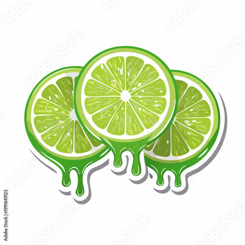 Juicy Lime Slices Dripping
