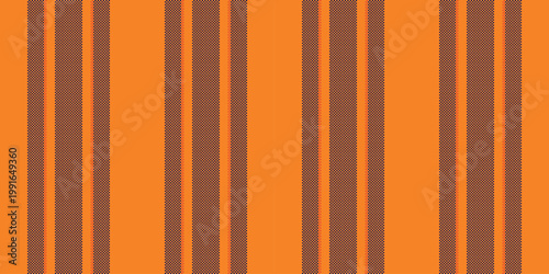 French textile pattern seamless, cozy texture vector lines. Popular stripe fabric background vertical in vivid tangerine and blue colors.