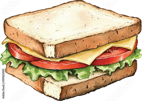 Delicious sandwich with cheese lettuce tomato 3.
