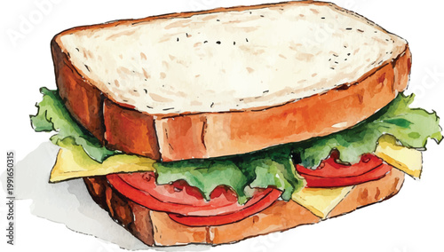 Delicious sandwich with lettuce cheese.