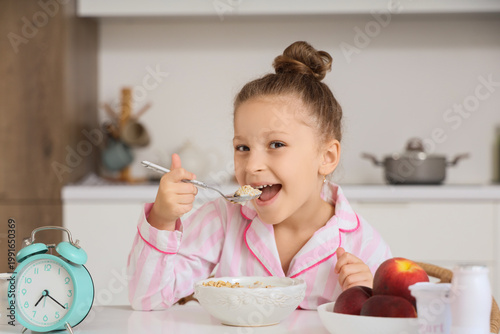 Cute little girl in pajamas...
