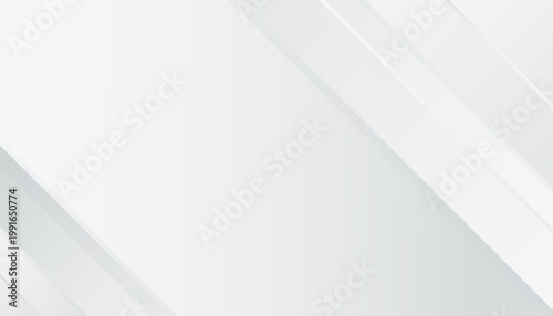 Fotografía Abstract white background decorated with gray gradient dynamic straight line shapes