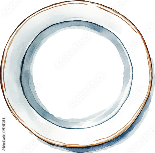 Elegant white ceramic dinner plate.