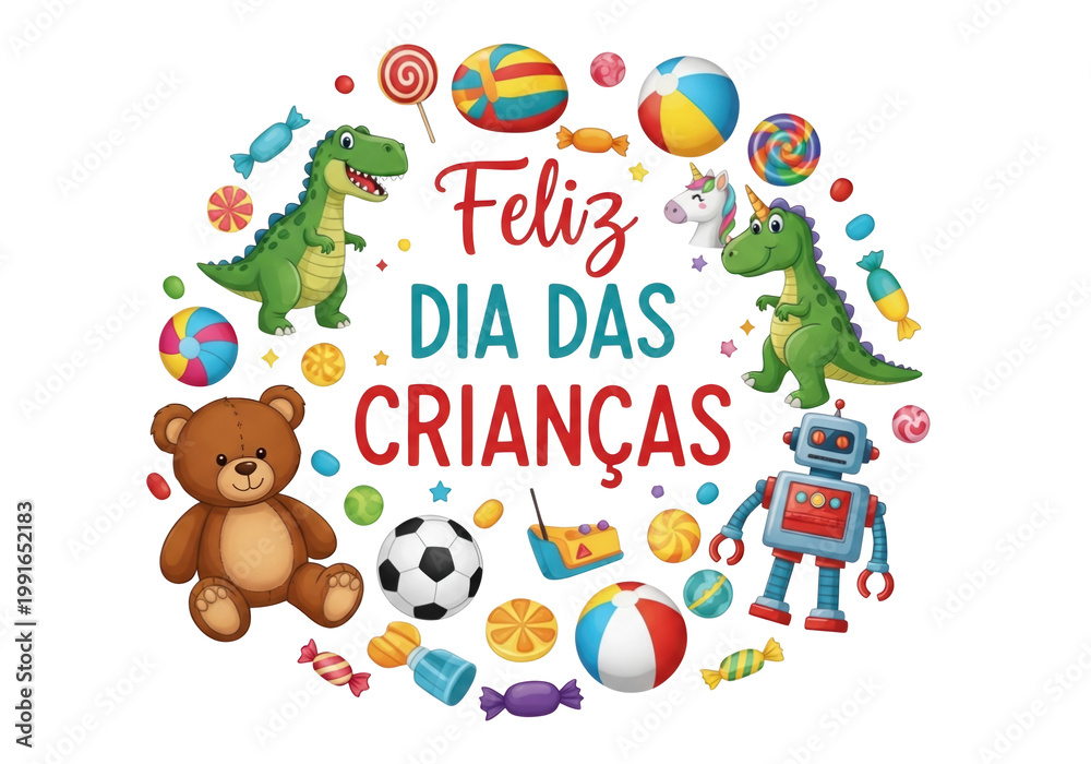 Fototapeta premium A colorful children's day celebration graphic isolated on transparent background, PNG