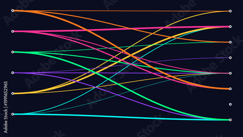 Flat vector illustration showing the sequential process of a digital financial transaction flow between a buyer and merchant