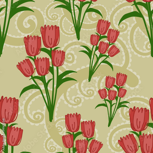 beautiful abstract floral pattern there are many flowers and botanical stuff in it such as petal leaf stem and pollen it gives lovely design of floral background floral wallpaper and floral bg
