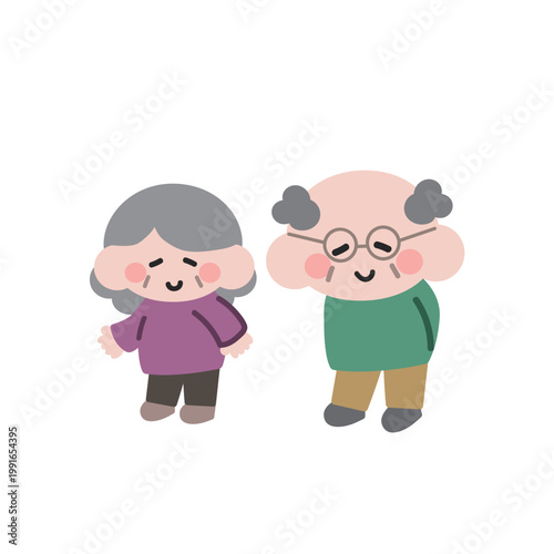 高齢者夫婦のイラスト素材