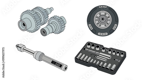 Automotive Components: An array of detailed automotive components showcased, highlighting the precision and innovation in mechanical engineering.