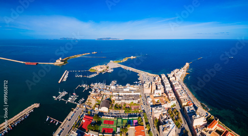 Εκτύπωση καμβά Trapani city aerial panoramic view in Sicily