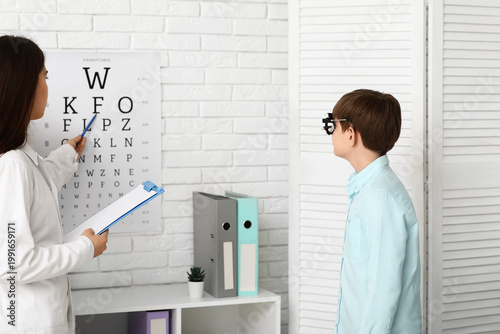 Female ophthalmologist exam...
