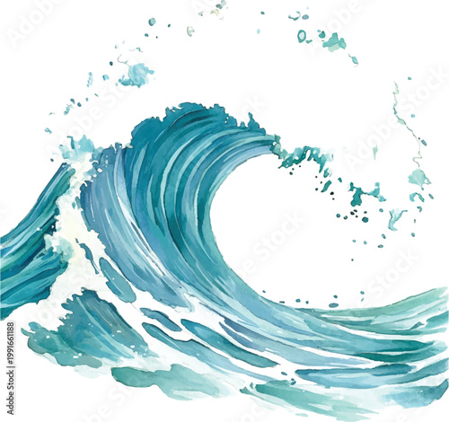 Large Ocean Wave Crashing Water 3.