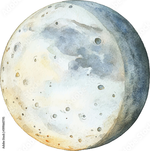 Moon Surface with Craters Closeup View.