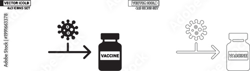 Coronavirus Vaccine Bottle Icon Vector