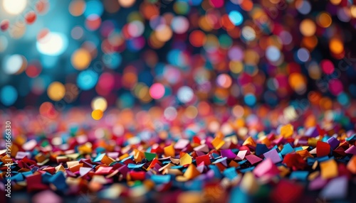 Colorful Confetti Spread Across Surface Creating A Vibrant Celebratory Atmosphere