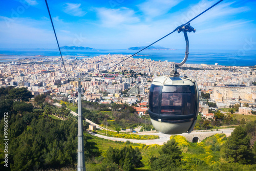 Fotografie Trapani Erice Cableway in Sicily island, Italy