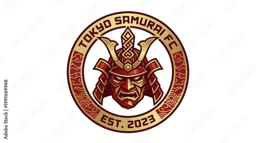 Fototapeta premium Dynamic Vector Football Crest Emblem for a Competitive Sports Team, Inspired by Warrior Culture