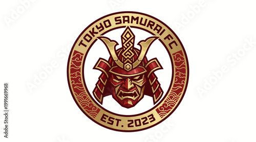 Dynamic Vector Football Crest Emblem for a Competitive Sports Team, Inspired by Warrior Culture