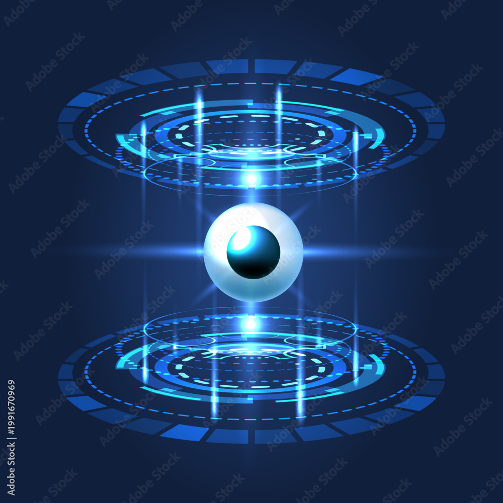 Naklejka premium Digital eye scanning global system